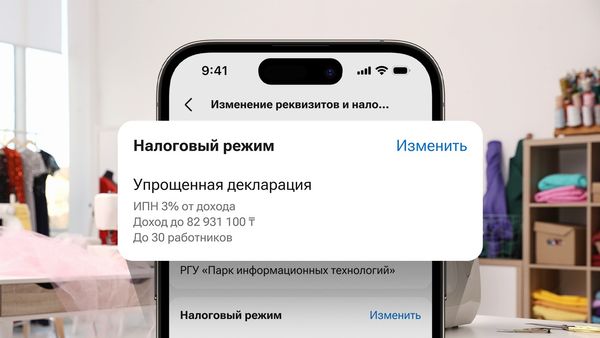 Сменить налоговый режим ИП теперь можно в мобильном приложении Kaspi.kz