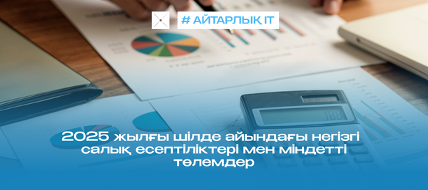 2025 жылғы шілде айындағы негізгі салық есептіліктері мен міндетті төлемдер