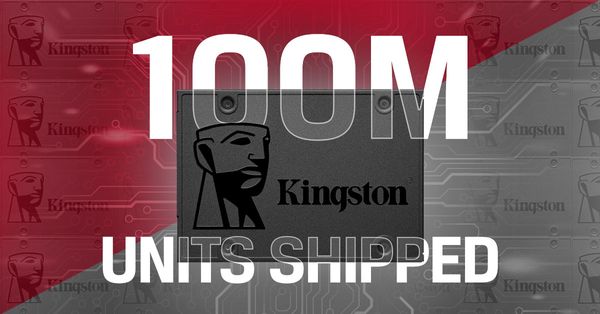 Kingston достигла важной вехи — по всему миру отгружено 100 миллионов SATA SSD A400