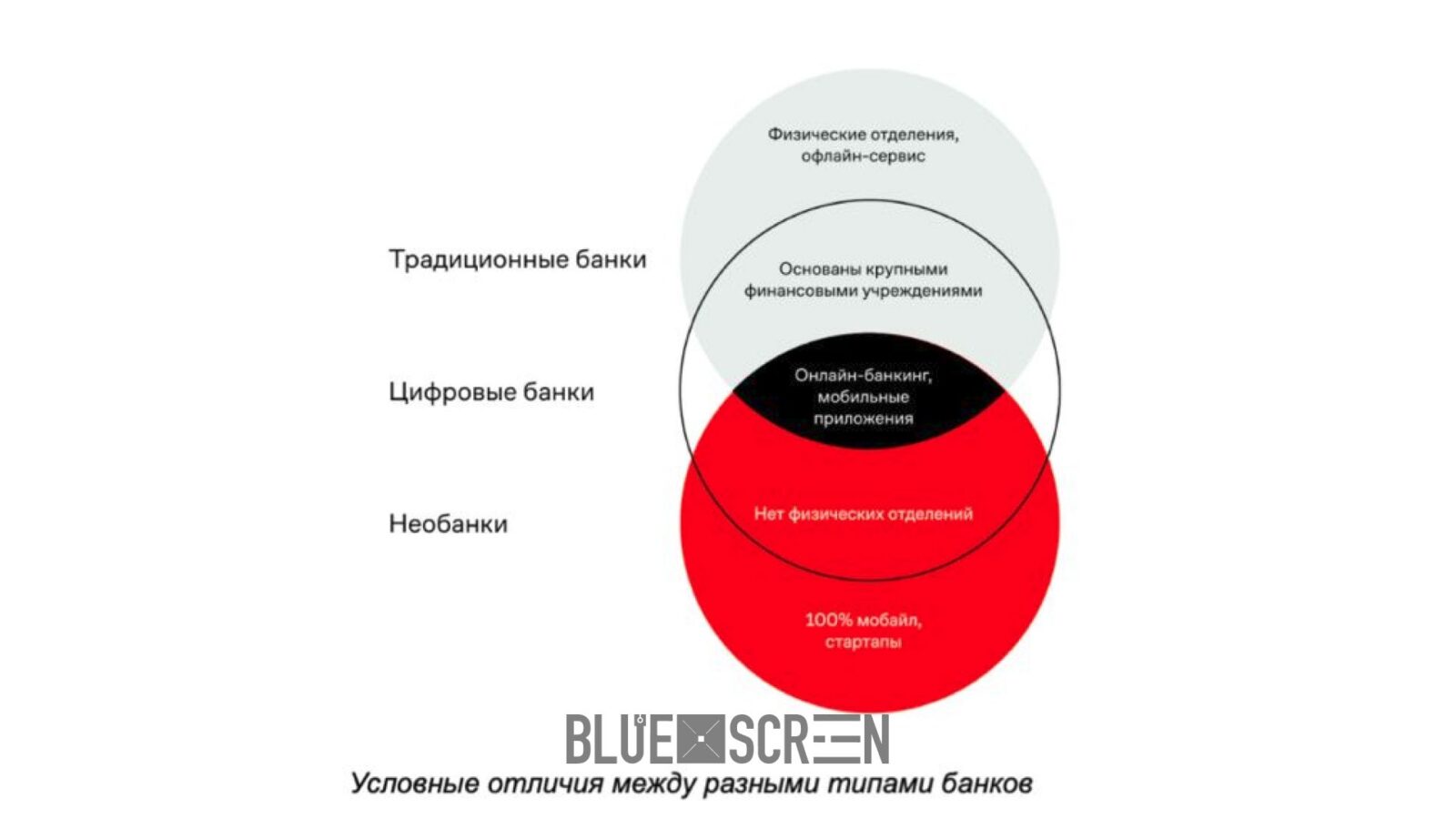 Условные отличия между разными типами банков